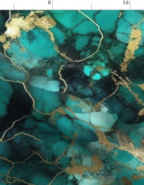 Jade and Gold Alcohol Ink 3 Fabric