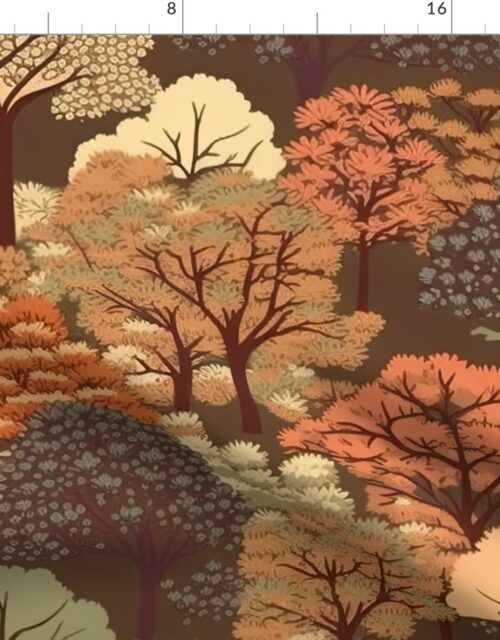 Japanese Tranquility Garden Endless Autumn Forest Fabric