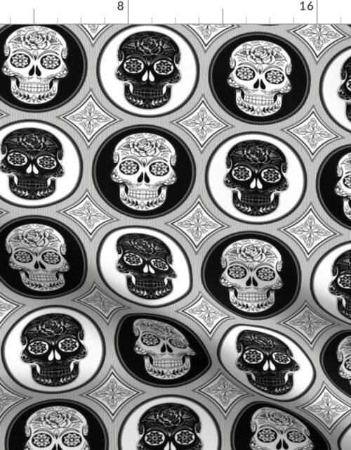 Jumbo Skulls Calaveras Day of the Dead Dia de los Muertos Fabric