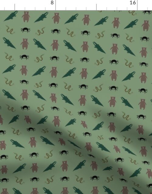 Jungle Safari Animals in Green Fabric