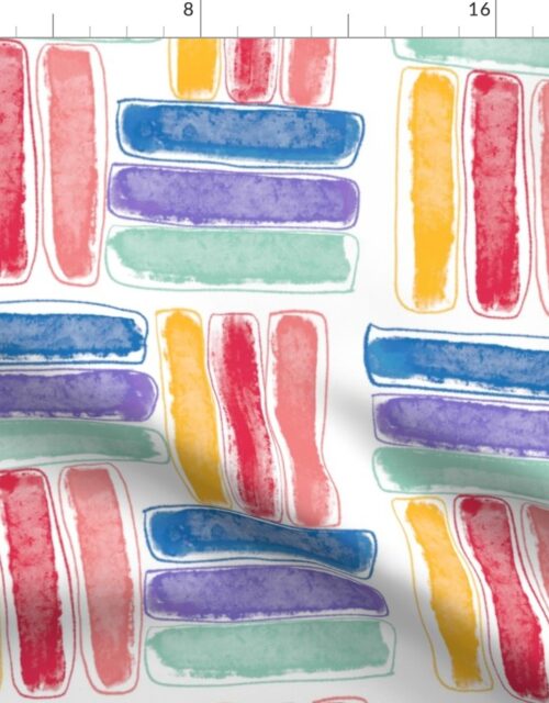 Kapa Crayon Sticks Multi Rainbow Shades Fabric