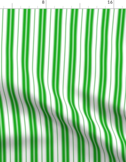 Kelly Green and White Vertical Double Mattress Ticking Fabric