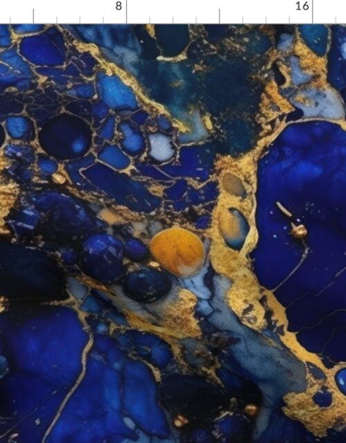 Lapis Lazuli and Gold Alcohol Ink 4 Fabric