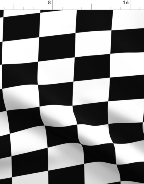 Large Black and White  Racing Check/Flag Pattern Fabric