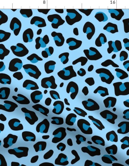 Large Blue Leopard Print Fabric