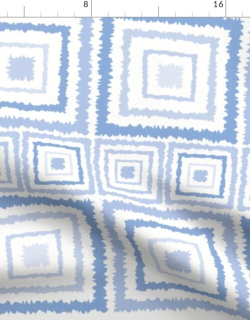 Large Blue Safari Ikat Squares Fabric