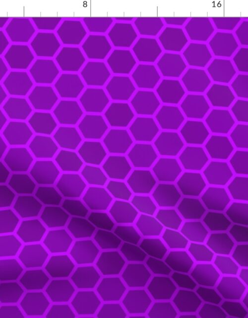 Large Bright Neon Purple Honeycomb Bee Geometric Hexagonal Design Fabric