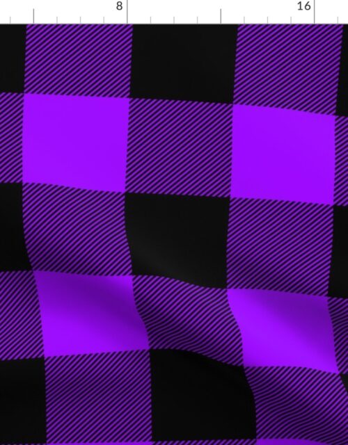 Large Bright Purple Rustic Cowboy Cabin Buffalo Check Plaid 4 inch Fabric