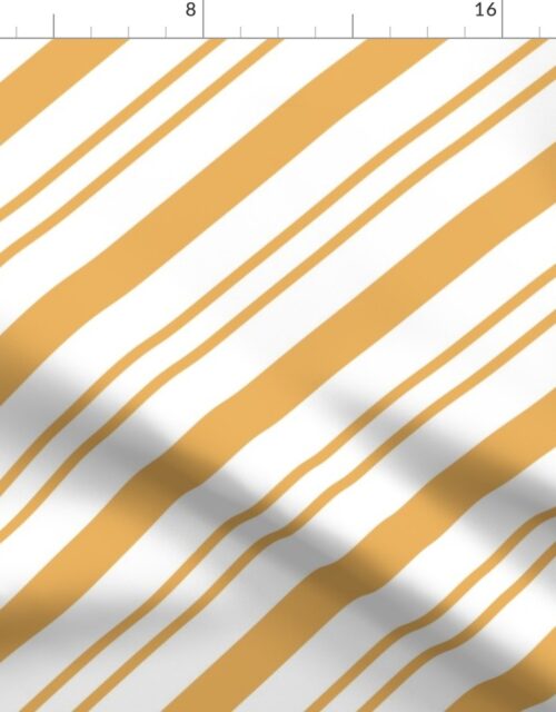 Large Classic Christmas Gold  Diagonal Christmas Candy Stripes Fabric