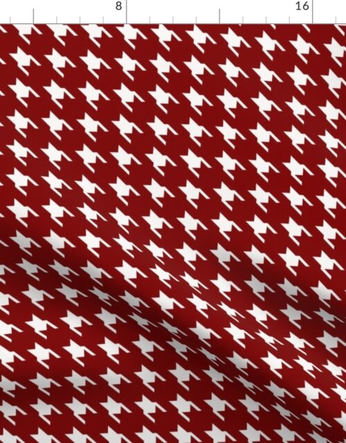 Large Dark Christmas Candy Apple Red Houndstooth Check Fabric