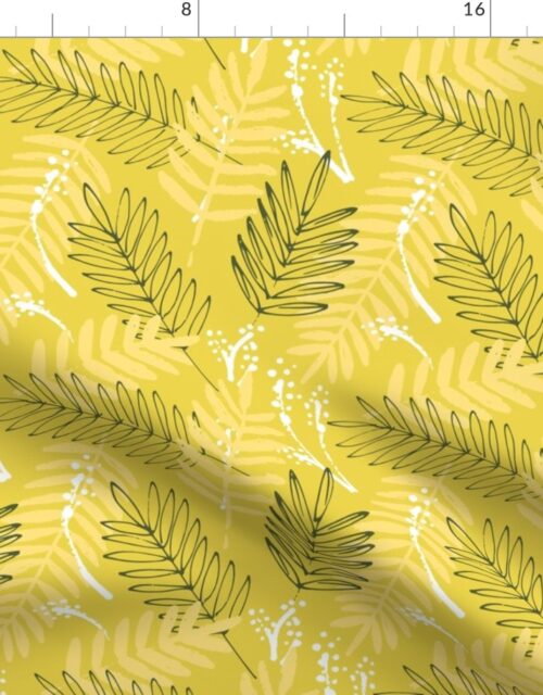 Large Green Palms Abstract Seamless Repeat Pattern Fabric