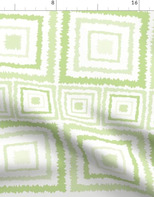 Large Green Safari Ikat Squares Fabric