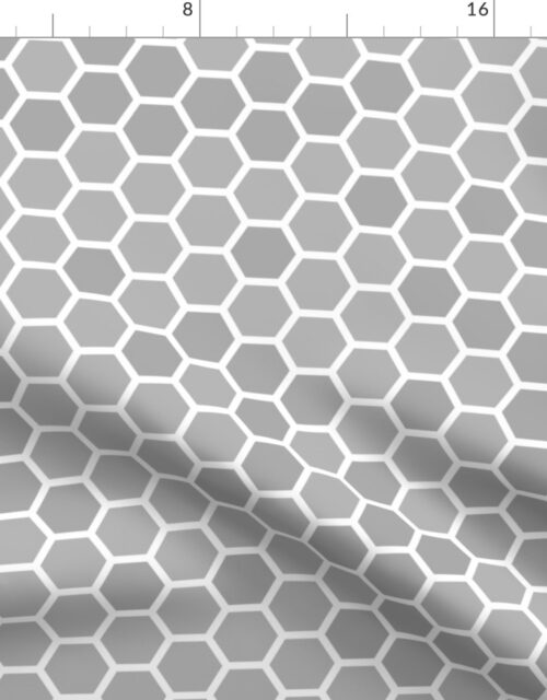 Large Grey Honeycomb Bee Hive Geometric Hexagonal Design Fabric