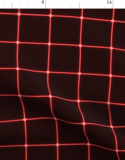 Large Matrix Optical Illusion Grid in Black and Red Fabric