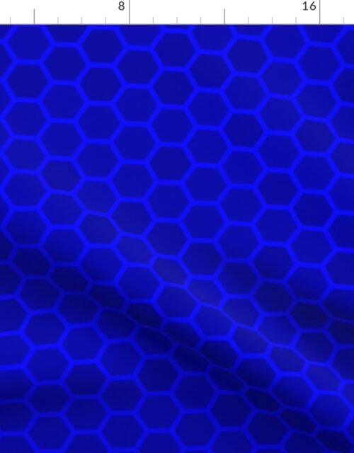 Large Navy Blue Honeycomb Bee Hive Geometric Hexagonal Design Fabric