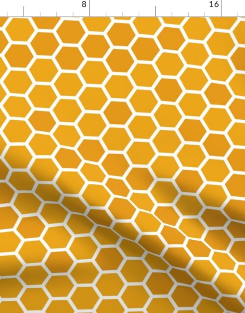 Large Orange Honeycomb Repeat Hexagon Pattern Fabric