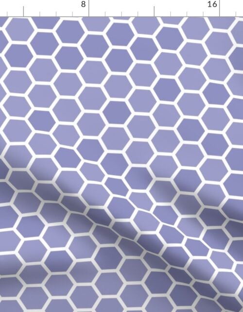 Large Very Periwinkle Purple Blue Bee Hive Geometric Hexagonal Design Fabric