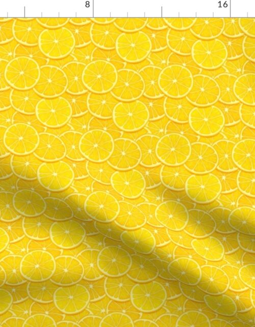 Lemon  Citrus 2 inch Fruit Slices in a Zesty Repeat Pattern Fabric
