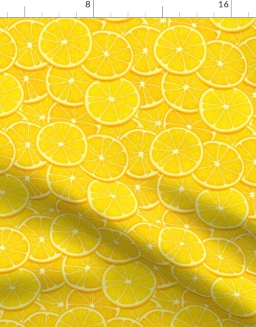 Lemon  Citrus 3 inch Fruit Slices in a Zesty Repeat Pattern Fabric