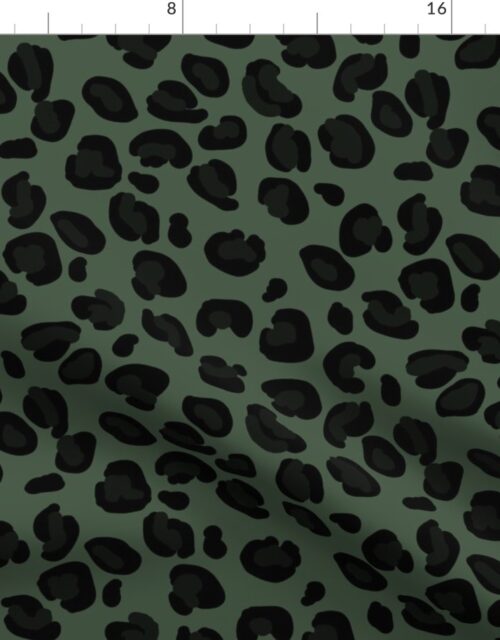 Leopard Boot Green Spots on Army Green Fabric