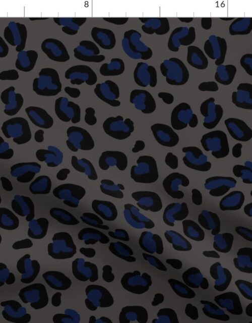 Leopard Moody Blue Spots on Sludge Fabric