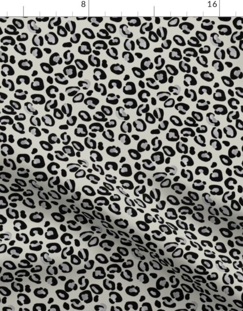 Leopard Spots in Silver and Ivory Fabric