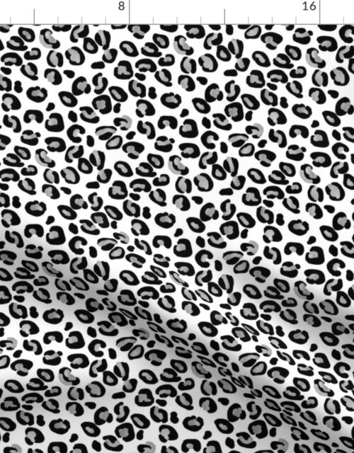 Leopard Spots in Silver and White Fabric