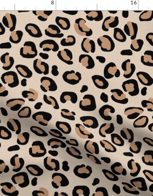 Leopard Tan Spots on Natural Cream Fabric