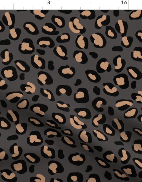 Leopard Tan Spots on Sludge Fabric