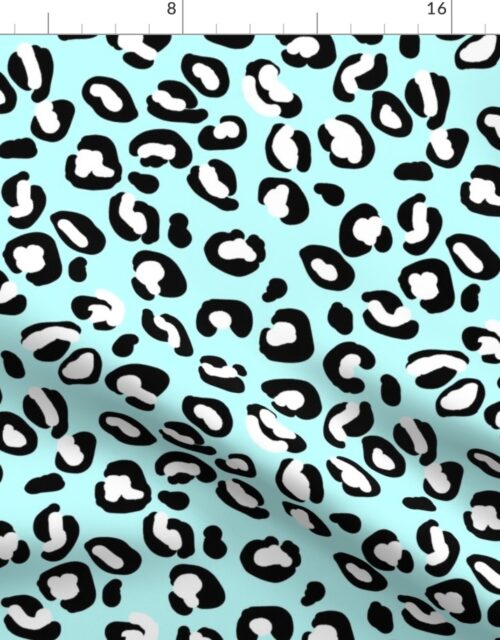 Leopard White Spots on Mint Fabric