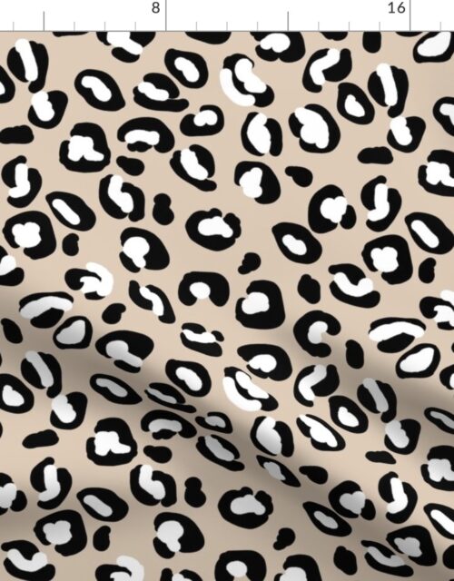 Leopard White Spots on Natural Cream Fabric