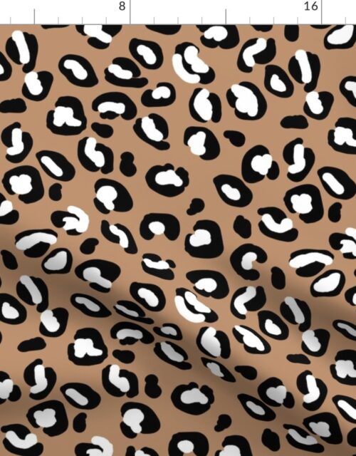 Leopard White Spots on Tan Fabric