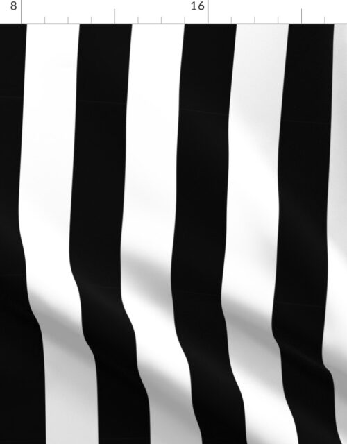 Licorice Black and White 2″ Stripes REVERSED Fabric