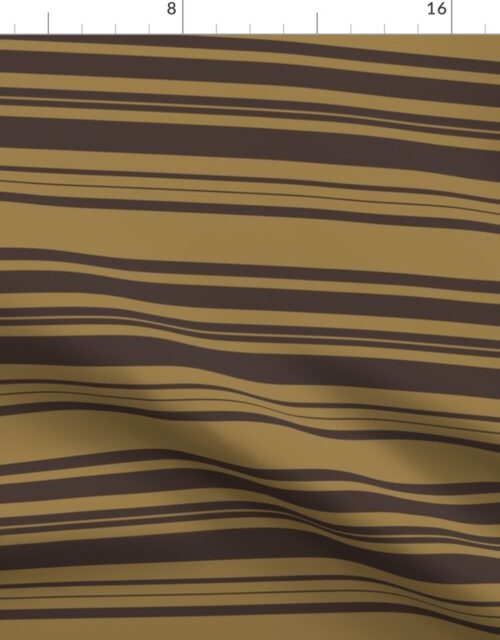 Louis Brown and Tan Dog Coordinate Horizontal Stripes Print Fabric