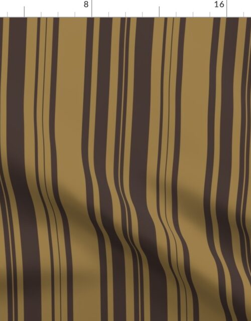 Louis Brown and Tan Dog Coordinate Vertical Stripes Print Fabric