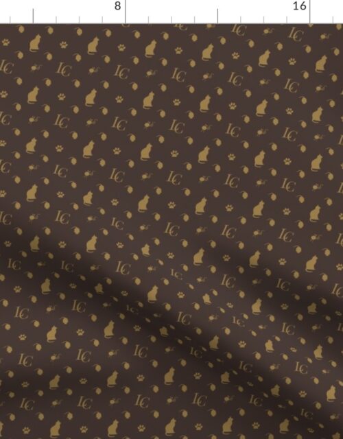 Louis Cat Fluff Luxury Mini Cat Monogram Pattern Fabric