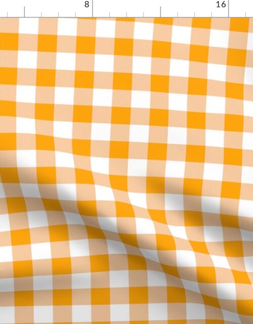 Marigold Yellow and White Gingham Check Fabric
