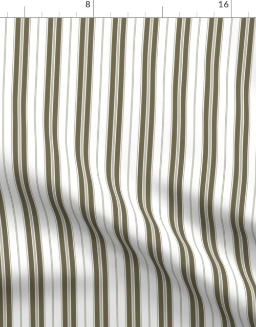 Martini Olive and White Autumn Winter 2022 2023 Color Trend Mattress Ticking Fabric