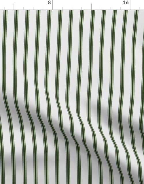 Medium Lichen Green on Off-White French Provincial Mattress Ticking Fabric