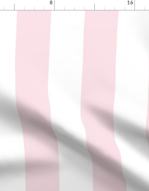 Merry Bright Pale Pink and White Vertical 3 inch Big Top Circus Stripe Fabric