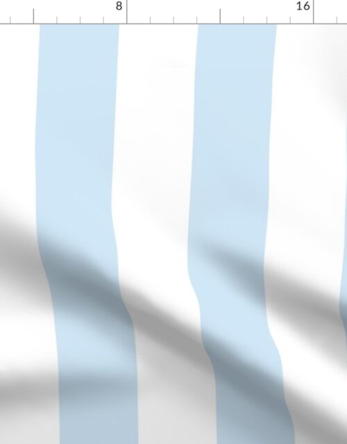Merry Bright Pastel Blue and White Vertical 3 inch Big Top Circus Stripe Fabric
