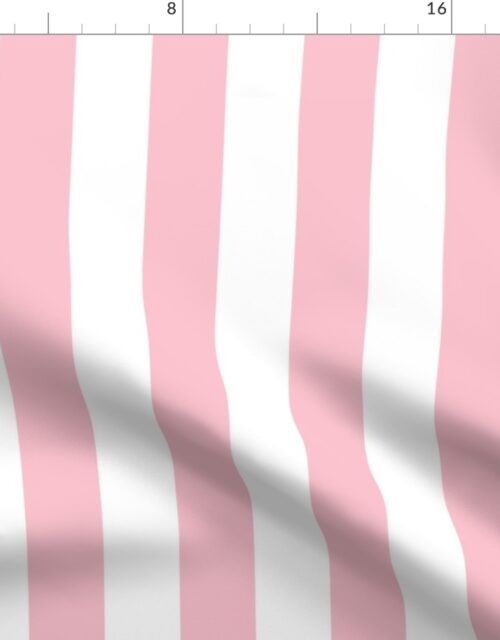 Merry Bright Pink and White Vertical 2 inch Cabana Stripe Fabric