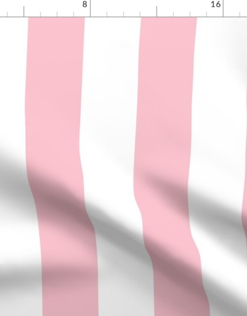 Merry Bright Pink and White Vertical 3 inch Big Top Circus Stripe Fabric