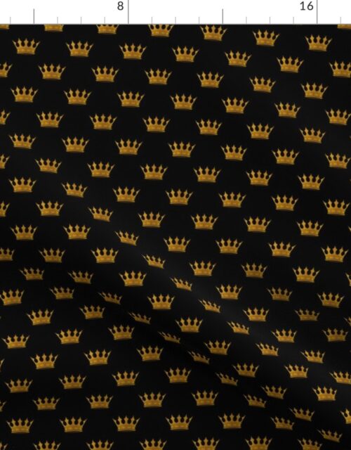 Micro Gold Crowns on Midnight Black Fabric