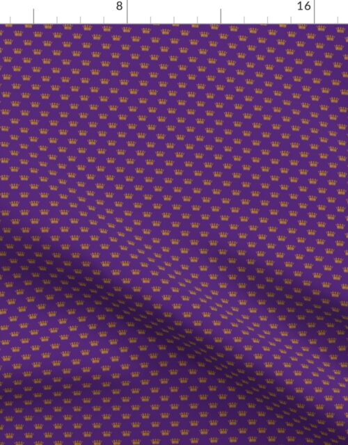 Micro Gold Crowns on Royal Purple Fabric