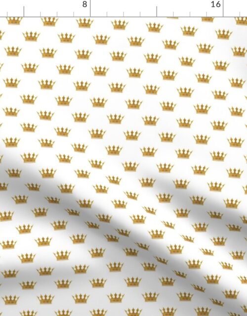 Micro Gold Crowns on Wedding White Fabric