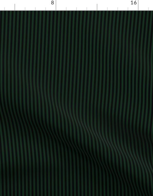 Micro Thin Halloween Stripes in Green and  Black Fabric