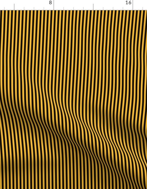 Micro Thin Halloween Stripes in Orange and  Black Fabric