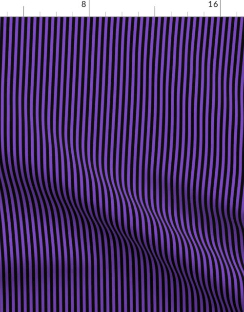 Micro Thin Halloween Stripes in Purple and  Black Fabric