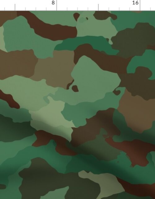 Military Army Green and Khaki Brown Camo Camouflage Print Fabric